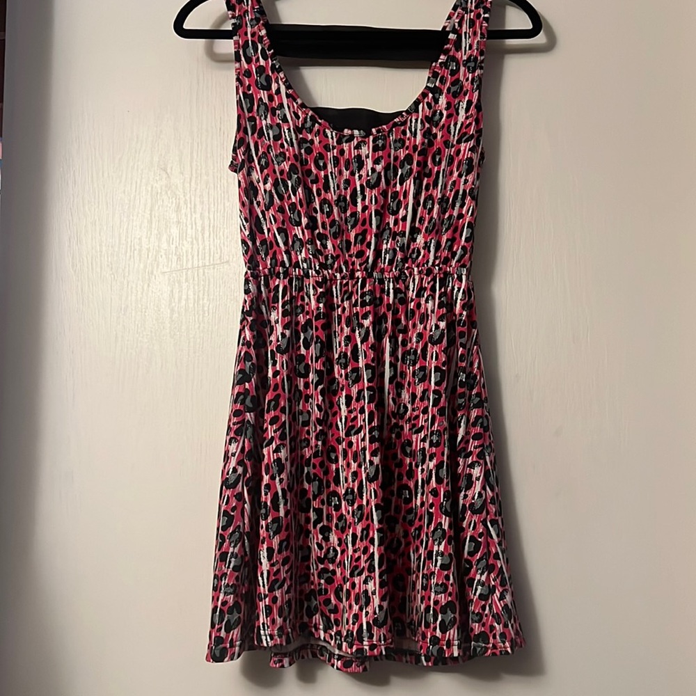 Black and Pink Leopard Print Dress. Size Small.